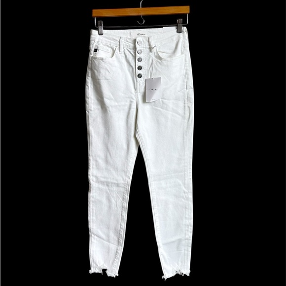 KanCan Super Skinny High Rise Button Front White Jeans Size 7/27 NEW - Picture 4 of 4